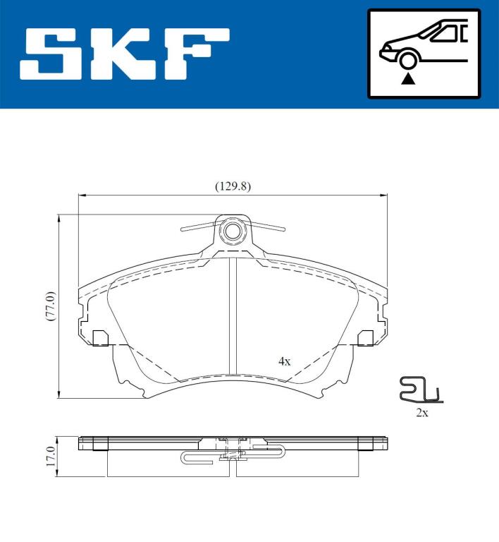 Jogo de 4 pastilhas de travão SKF ref. VKBP 80900 A